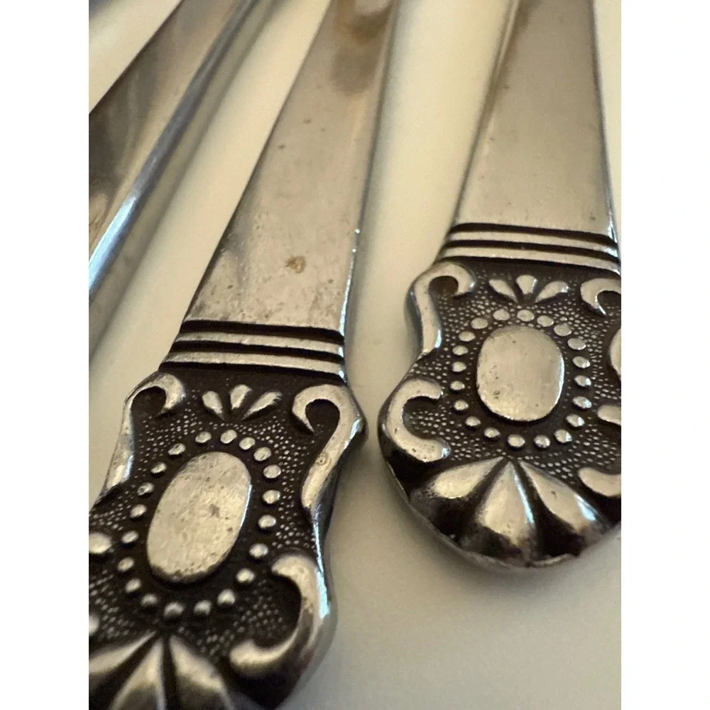 5 Hanford Forge Mystique‎ Dinner Knives Japan Stainless Floral Replacement